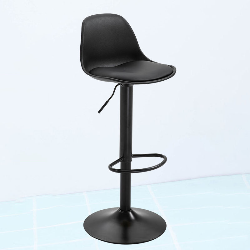Scandinavian Style Bar-stool with Leather Seat Counter Stool for Kitchen Bar Black Black 1 Piece Clearhalo 'Bar Furniture' 'Bar Stools' 'bar_stools' 'furn' 'furn_bar_stools' 'furniture_bar_stools' 'Kitchen & Dining Furniture' 'kitchen&dining_furn' 'kitchen' 'kitchen_furn' Furniture' 4598741