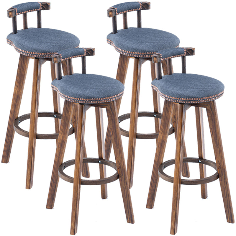 Scandinavian Upholstered Wood Counter Stools Low Back Bar Stools Gray-Blue 4 Piece Set Clearhalo 'Bar Furniture' 'Bar Stools' 'bar_stools' 'furn' 'furn_bar_stools' 'furniture_bar_stools' 'Kitchen & Dining Furniture' 'kitchen&dining_furn' 'kitchen' 'kitchen_furn' Furniture' 4598745