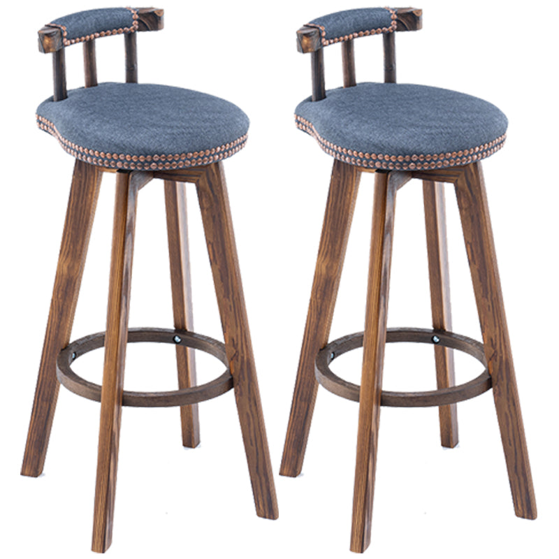 Scandinavian Upholstered Wood Counter Stools Low Back Bar Stools Gray-Blue 2 Piece Set Clearhalo 'Bar Furniture' 'Bar Stools' 'bar_stools' 'furn' 'furn_bar_stools' 'furniture_bar_stools' 'Kitchen & Dining Furniture' 'kitchen&dining_furn' 'kitchen' 'kitchen_furn' Furniture' 4598748