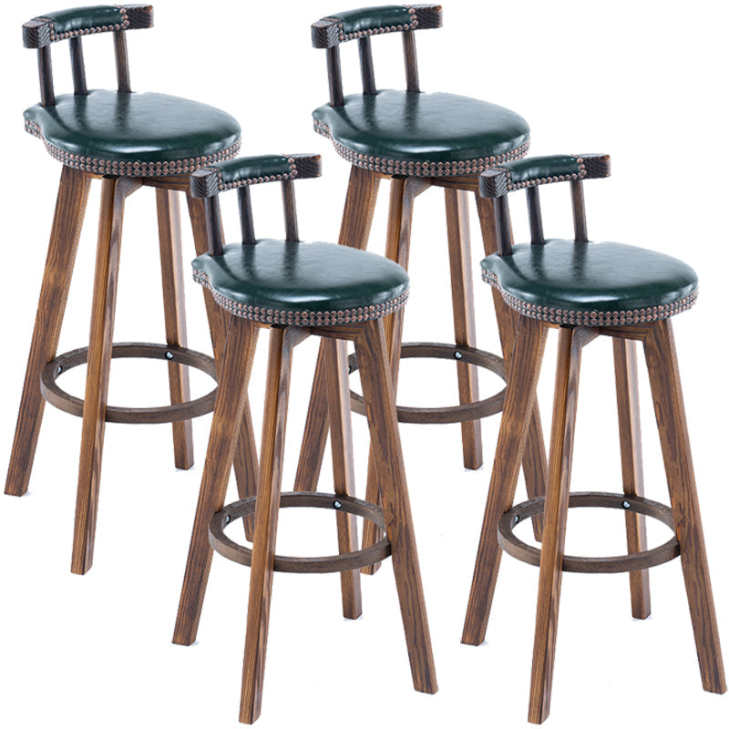 Scandinavian Upholstered Wood Counter Stools Low Back Bar Stools Blackish Green 4 Piece Set Clearhalo 'Bar Furniture' 'Bar Stools' 'bar_stools' 'furn' 'furn_bar_stools' 'furniture_bar_stools' 'Kitchen & Dining Furniture' 'kitchen&dining_furn' 'kitchen' 'kitchen_furn' Furniture' 4598751