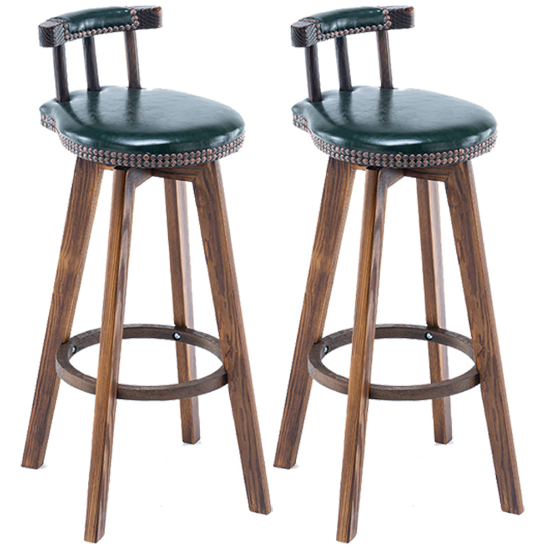 Scandinavian Upholstered Wood Counter Stools Low Back Bar Stools Blackish Green 2 Piece Set Clearhalo 'Bar Furniture' 'Bar Stools' 'bar_stools' 'furn' 'furn_bar_stools' 'furniture_bar_stools' 'Kitchen & Dining Furniture' 'kitchen&dining_furn' 'kitchen' 'kitchen_furn' Furniture' 4598755