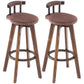 Scandinavian Upholstered Wood Counter Stools Low Back Bar Stools Brown 2 Piece Set Clearhalo 'Bar Furniture' 'Bar Stools' 'bar_stools' 'furn' 'furn_bar_stools' 'furniture_bar_stools' 'Kitchen & Dining Furniture' 'kitchen&dining_furn' 'kitchen' 'kitchen_furn' Furniture' 4598760