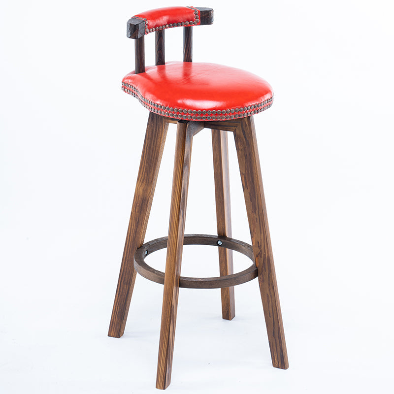 Scandinavian Upholstered Wood Counter Stools Low Back Bar Stools Red 1 Piece Clearhalo 'Bar Furniture' 'Bar Stools' 'bar_stools' 'furn' 'furn_bar_stools' 'furniture_bar_stools' 'Kitchen & Dining Furniture' 'kitchen&dining_furn' 'kitchen' 'kitchen_furn' Furniture' 4598765
