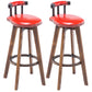 Scandinavian Upholstered Wood Counter Stools Low Back Bar Stools Red 2 Piece Set Clearhalo 'Bar Furniture' 'Bar Stools' 'bar_stools' 'furn' 'furn_bar_stools' 'furniture_bar_stools' 'Kitchen & Dining Furniture' 'kitchen&dining_furn' 'kitchen' 'kitchen_furn' Furniture' 4598766