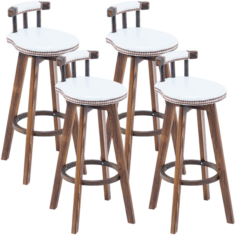 Scandinavian Upholstered Wood Counter Stools Low Back Bar Stools White 4 Piece Set Clearhalo 'Bar Furniture' 'Bar Stools' 'bar_stools' 'furn' 'furn_bar_stools' 'furniture_bar_stools' 'Kitchen & Dining Furniture' 'kitchen&dining_furn' 'kitchen' 'kitchen_furn' Furniture' 4598767