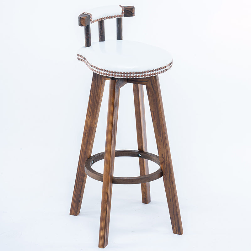 Scandinavian Upholstered Wood Counter Stools Low Back Bar Stools White 1 Piece Clearhalo 'Bar Furniture' 'Bar Stools' 'bar_stools' 'furn' 'furn_bar_stools' 'furniture_bar_stools' 'Kitchen & Dining Furniture' 'kitchen&dining_furn' 'kitchen' 'kitchen_furn' Furniture' 4598768