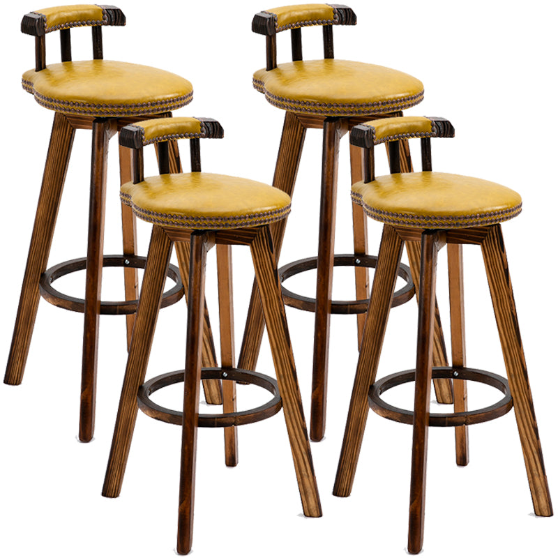 Scandinavian Upholstered Wood Counter Stools Low Back Bar Stools Ginger 4 Piece Set Clearhalo 'Bar Furniture' 'Bar Stools' 'bar_stools' 'furn' 'furn_bar_stools' 'furniture_bar_stools' 'Kitchen & Dining Furniture' 'kitchen&dining_furn' 'kitchen' 'kitchen_furn' Furniture' 4598773