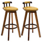 Scandinavian Upholstered Wood Counter Stools Low Back Bar Stools Ginger 2 Piece Set Clearhalo 'Bar Furniture' 'Bar Stools' 'bar_stools' 'furn' 'furn_bar_stools' 'furniture_bar_stools' 'Kitchen & Dining Furniture' 'kitchen&dining_furn' 'kitchen' 'kitchen_furn' Furniture' 4598775
