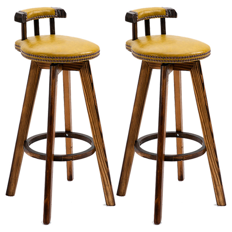 Scandinavian Upholstered Wood Counter Stools Low Back Bar Stools Ginger 2 Piece Set Clearhalo 'Bar Furniture' 'Bar Stools' 'bar_stools' 'furn' 'furn_bar_stools' 'furniture_bar_stools' 'Kitchen & Dining Furniture' 'kitchen&dining_furn' 'kitchen' 'kitchen_furn' Furniture' 4598775