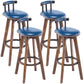 Scandinavian Upholstered Wood Counter Stools Low Back Bar Stools Dark Blue 4 Piece Set Clearhalo 'Bar Furniture' 'Bar Stools' 'bar_stools' 'furn' 'furn_bar_stools' 'furniture_bar_stools' 'Kitchen & Dining Furniture' 'kitchen&dining_furn' 'kitchen' 'kitchen_furn' Furniture' 4598776