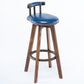 Scandinavian Upholstered Wood Counter Stools Low Back Bar Stools Dark Blue 1 Piece Clearhalo 'Bar Furniture' 'Bar Stools' 'bar_stools' 'furn' 'furn_bar_stools' 'furniture_bar_stools' 'Kitchen & Dining Furniture' 'kitchen&dining_furn' 'kitchen' 'kitchen_furn' Furniture' 4598777