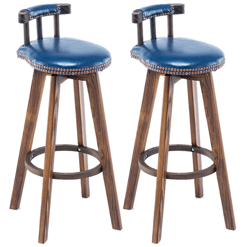 Scandinavian Upholstered Wood Counter Stools Low Back Bar Stools Dark Blue 2 Piece Set Clearhalo 'Bar Furniture' 'Bar Stools' 'bar_stools' 'furn' 'furn_bar_stools' 'furniture_bar_stools' 'Kitchen & Dining Furniture' 'kitchen&dining_furn' 'kitchen' 'kitchen_furn' Furniture' 4598778