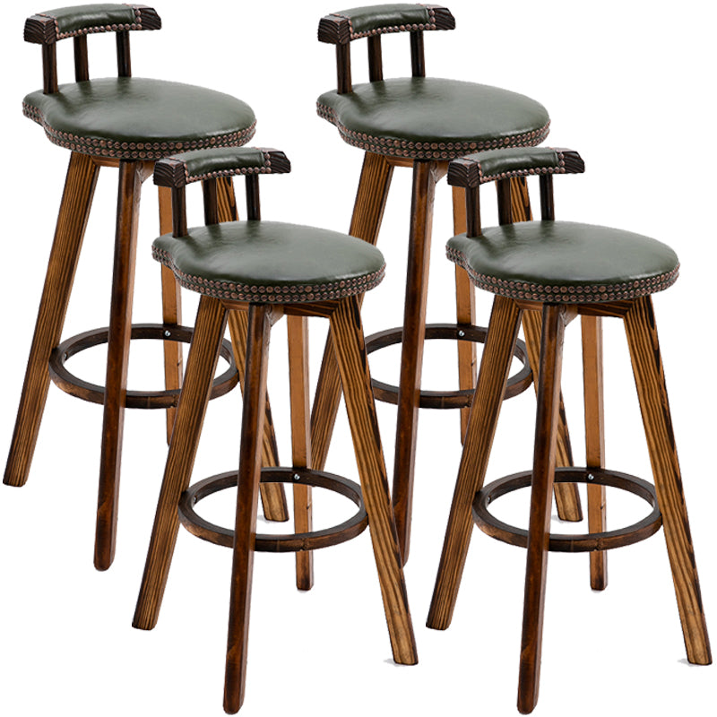 Scandinavian Upholstered Wood Counter Stools Low Back Bar Stools Green 4 Piece Set Clearhalo 'Bar Furniture' 'Bar Stools' 'bar_stools' 'furn' 'furn_bar_stools' 'furniture_bar_stools' 'Kitchen & Dining Furniture' 'kitchen&dining_furn' 'kitchen' 'kitchen_furn' Furniture' 4598779