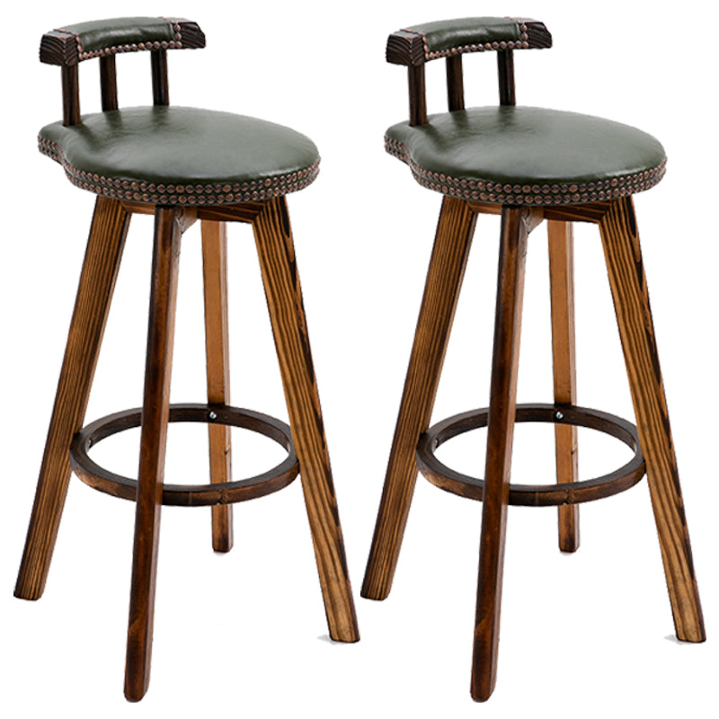 Scandinavian Upholstered Wood Counter Stools Low Back Bar Stools Green 2 Piece Set Clearhalo 'Bar Furniture' 'Bar Stools' 'bar_stools' 'furn' 'furn_bar_stools' 'furniture_bar_stools' 'Kitchen & Dining Furniture' 'kitchen&dining_furn' 'kitchen' 'kitchen_furn' Furniture' 4598781