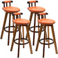 Scandinavian Upholstered Wood Counter Stools Low Back Bar Stools Orange 4 Piece Set Clearhalo 'Bar Furniture' 'Bar Stools' 'bar_stools' 'furn' 'furn_bar_stools' 'furniture_bar_stools' 'Kitchen & Dining Furniture' 'kitchen&dining_furn' 'kitchen' 'kitchen_furn' Furniture' 4598782