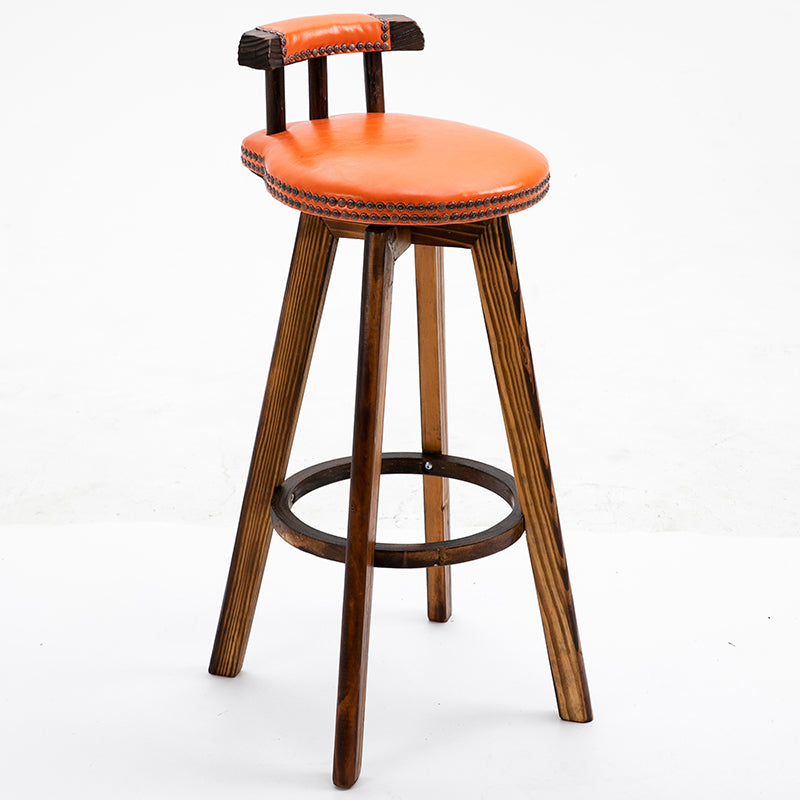 Scandinavian Upholstered Wood Counter Stools Low Back Bar Stools Orange 1 Piece Clearhalo 'Bar Furniture' 'Bar Stools' 'bar_stools' 'furn' 'furn_bar_stools' 'furniture_bar_stools' 'Kitchen & Dining Furniture' 'kitchen&dining_furn' 'kitchen' 'kitchen_furn' Furniture' 4598783