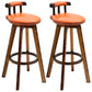 Scandinavian Upholstered Wood Counter Stools Low Back Bar Stools Orange 2 Piece Set Clearhalo 'Bar Furniture' 'Bar Stools' 'bar_stools' 'furn' 'furn_bar_stools' 'furniture_bar_stools' 'Kitchen & Dining Furniture' 'kitchen&dining_furn' 'kitchen' 'kitchen_furn' Furniture' 4598784