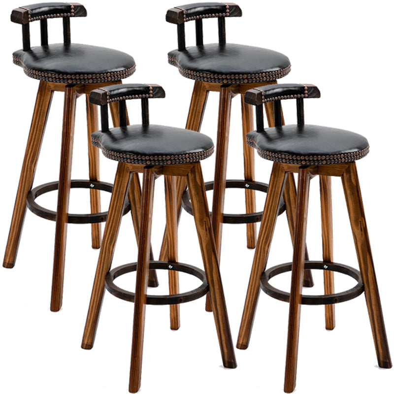 Scandinavian Upholstered Wood Counter Stools Low Back Bar Stools Black 4 Piece Set Clearhalo 'Bar Furniture' 'Bar Stools' 'bar_stools' 'furn' 'furn_bar_stools' 'furniture_bar_stools' 'Kitchen & Dining Furniture' 'kitchen&dining_furn' 'kitchen' 'kitchen_furn' Furniture' 4598785