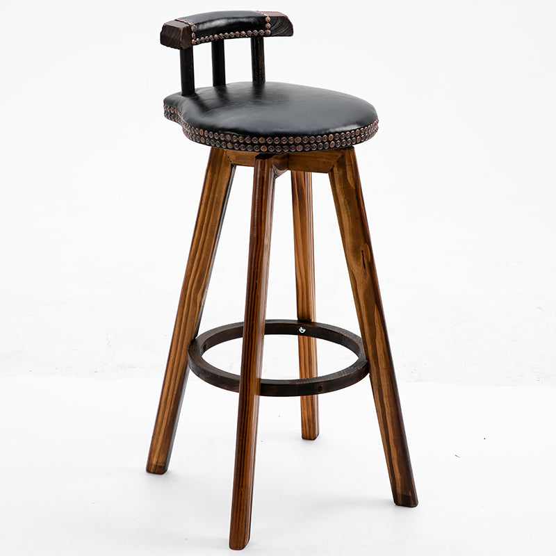 Scandinavian Upholstered Wood Counter Stools Low Back Bar Stools Black 1 Piece Clearhalo 'Bar Furniture' 'Bar Stools' 'bar_stools' 'furn' 'furn_bar_stools' 'furniture_bar_stools' 'Kitchen & Dining Furniture' 'kitchen&dining_furn' 'kitchen' 'kitchen_furn' Furniture' 4598786