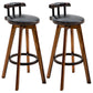 Scandinavian Upholstered Wood Counter Stools Low Back Bar Stools Black 2 Piece Set Clearhalo 'Bar Furniture' 'Bar Stools' 'bar_stools' 'furn' 'furn_bar_stools' 'furniture_bar_stools' 'Kitchen & Dining Furniture' 'kitchen&dining_furn' 'kitchen' 'kitchen_furn' Furniture' 4598787