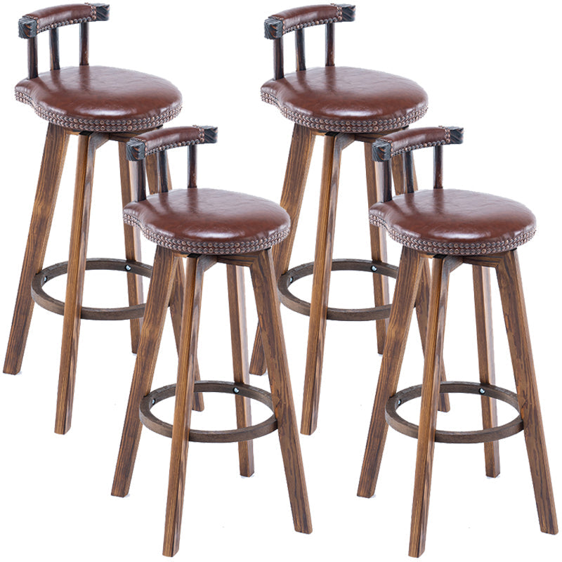 Scandinavian Upholstered Wood Counter Stools Low Back Bar Stools Coffee 4 Piece Set Clearhalo 'Bar Furniture' 'Bar Stools' 'bar_stools' 'furn' 'furn_bar_stools' 'furniture_bar_stools' 'Kitchen & Dining Furniture' 'kitchen&dining_furn' 'kitchen' 'kitchen_furn' Furniture' 4598788