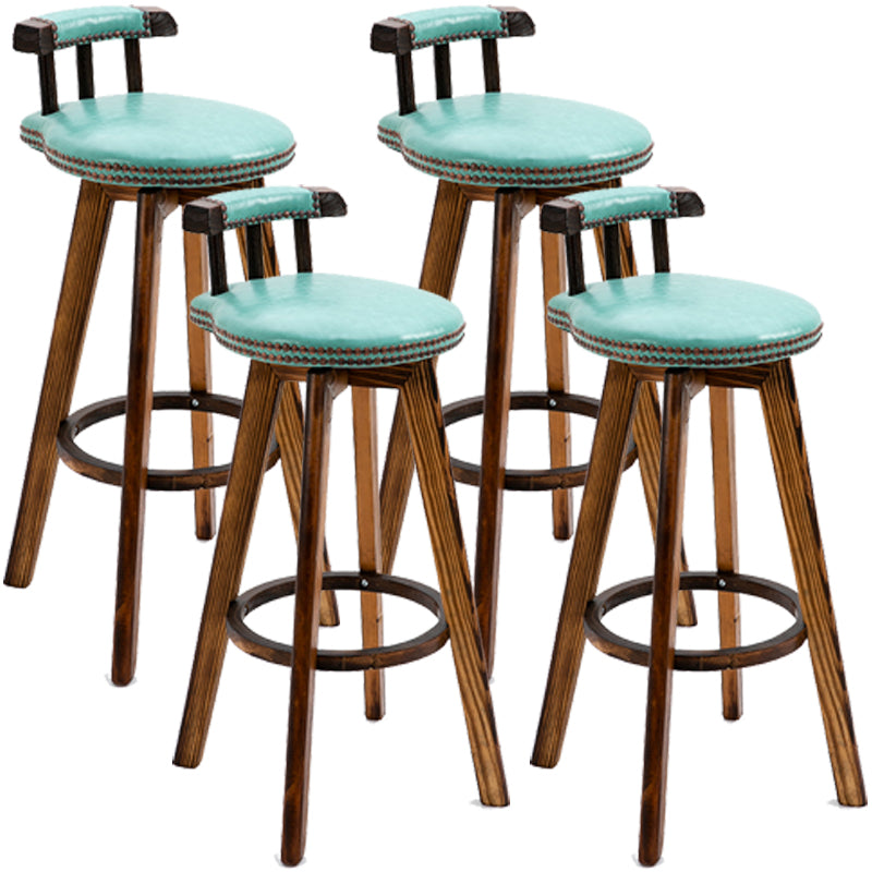 Scandinavian Upholstered Wood Counter Stools Low Back Bar Stools Lake Green 4 Piece Set Clearhalo 'Bar Furniture' 'Bar Stools' 'bar_stools' 'furn' 'furn_bar_stools' 'furniture_bar_stools' 'Kitchen & Dining Furniture' 'kitchen&dining_furn' 'kitchen' 'kitchen_furn' Furniture' 4598791