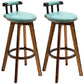 Scandinavian Upholstered Wood Counter Stools Low Back Bar Stools Lake Green 2 Piece Set Clearhalo 'Bar Furniture' 'Bar Stools' 'bar_stools' 'furn' 'furn_bar_stools' 'furniture_bar_stools' 'Kitchen & Dining Furniture' 'kitchen&dining_furn' 'kitchen' 'kitchen_furn' Furniture' 4598793