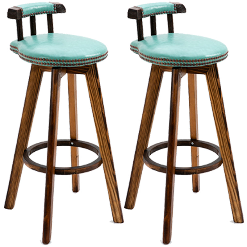 Scandinavian Upholstered Wood Counter Stools Low Back Bar Stools Lake Green 2 Piece Set Clearhalo 'Bar Furniture' 'Bar Stools' 'bar_stools' 'furn' 'furn_bar_stools' 'furniture_bar_stools' 'Kitchen & Dining Furniture' 'kitchen&dining_furn' 'kitchen' 'kitchen_furn' Furniture' 4598793