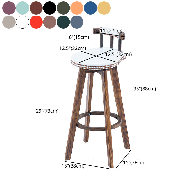 Scandinavian Upholstered Wood Counter Stools Low Back Bar Stools Clearhalo 'Bar Furniture' 'Bar Stools' 'bar_stools' 'furn' 'furn_bar_stools' 'furniture_bar_stools' 'Kitchen & Dining Furniture' 'kitchen&dining_furn' 'kitchen' 'kitchen_furn' Furniture' 4598797