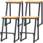 Industrial Style Bar Stool Iron and Solid Wood Square Seat Counter Height Stools 4 Piece Set Counter Stool(26"H) Clearhalo 'Bar Furniture' 'Bar Stools' 'bar_stools' 'furn' 'furn_bar_stools' 'furniture_bar_stools' 'Kitchen & Dining Furniture' 'kitchen&dining_furn' 'kitchen' 'kitchen_furn' Furniture' 4598799