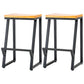 Industrial Style Bar Stool Iron and Solid Wood Square Seat Counter Height Stools 2 Piece Set Counter Stool(26"H) Clearhalo 'Bar Furniture' 'Bar Stools' 'bar_stools' 'furn' 'furn_bar_stools' 'furniture_bar_stools' 'Kitchen & Dining Furniture' 'kitchen&dining_furn' 'kitchen' 'kitchen_furn' Furniture' 4598802