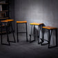 Industrial Style Bar Stool Iron and Solid Wood Square Seat Counter Height Stools Clearhalo 'Bar Furniture' 'Bar Stools' 'bar_stools' 'furn' 'furn_bar_stools' 'furniture_bar_stools' 'Kitchen & Dining Furniture' 'kitchen&dining_furn' 'kitchen' 'kitchen_furn' Furniture' 4598803