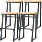 Industrial Style Bar Stool Iron and Solid Wood Square Seat Counter Height Stools 4 Piece Set Bar Stool (28" H) Clearhalo 'Bar Furniture' 'Bar Stools' 'bar_stools' 'furn' 'furn_bar_stools' 'furniture_bar_stools' 'Kitchen & Dining Furniture' 'kitchen&dining_furn' 'kitchen' 'kitchen_furn' Furniture' 4598805