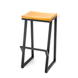 Industrial Style Bar Stool Iron and Solid Wood Square Seat Counter Height Stools Clearhalo 'Bar Furniture' 'Bar Stools' 'bar_stools' 'furn' 'furn_bar_stools' 'furniture_bar_stools' 'Kitchen & Dining Furniture' 'kitchen&dining_furn' 'kitchen' 'kitchen_furn' Furniture' 4598807