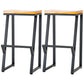 Industrial Style Bar Stool Iron and Solid Wood Square Seat Counter Height Stools 2 Piece Set Bar Stool (28" H) Clearhalo 'Bar Furniture' 'Bar Stools' 'bar_stools' 'furn' 'furn_bar_stools' 'furniture_bar_stools' 'Kitchen & Dining Furniture' 'kitchen&dining_furn' 'kitchen' 'kitchen_furn' Furniture' 4598809