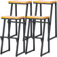 Industrial Style Bar Stool Iron and Solid Wood Square Seat Counter Height Stools 4 Piece Set Bar Stool(30"H) Clearhalo 'Bar Furniture' 'Bar Stools' 'bar_stools' 'furn' 'furn_bar_stools' 'furniture_bar_stools' 'Kitchen & Dining Furniture' 'kitchen&dining_furn' 'kitchen' 'kitchen_furn' Furniture' 4598811