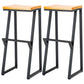Industrial Style Bar Stool Iron and Solid Wood Square Seat Counter Height Stools 2 Piece Set Bar Stool(33"H) Clearhalo 'Bar Furniture' 'Bar Stools' 'bar_stools' 'furn' 'furn_bar_stools' 'furniture_bar_stools' 'Kitchen & Dining Furniture' 'kitchen&dining_furn' 'kitchen' 'kitchen_furn' Furniture' 4598816