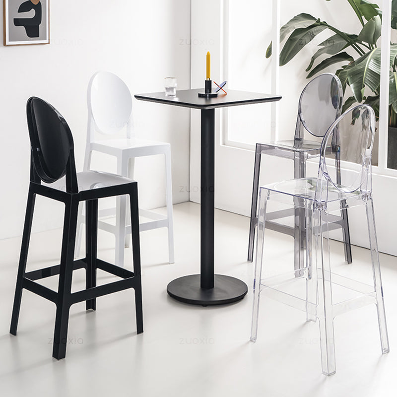 Nordic Plastic Full Back Barstool 26" H Indoor Tall Stool with Square Seat Clearhalo 'Bar Furniture' 'Bar Stools' 'bar_stools' 'furn' 'furn_bar_stools' 'furniture_bar_stools' 'Kitchen & Dining Furniture' 'kitchen&dining_furn' 'kitchen' 'kitchen_furn' Furniture' 4598821