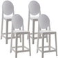 Nordic Plastic Full Back Barstool 26" H Indoor Tall Stool with Square Seat White 4 Piece Set Clearhalo 'Bar Furniture' 'Bar Stools' 'bar_stools' 'furn' 'furn_bar_stools' 'furniture_bar_stools' 'Kitchen & Dining Furniture' 'kitchen&dining_furn' 'kitchen' 'kitchen_furn' Furniture' 4598822