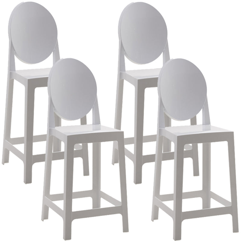 Nordic Plastic Full Back Barstool 26" H Indoor Tall Stool with Square Seat White 4 Piece Set Clearhalo 'Bar Furniture' 'Bar Stools' 'bar_stools' 'furn' 'furn_bar_stools' 'furniture_bar_stools' 'Kitchen & Dining Furniture' 'kitchen&dining_furn' 'kitchen' 'kitchen_furn' Furniture' 4598822