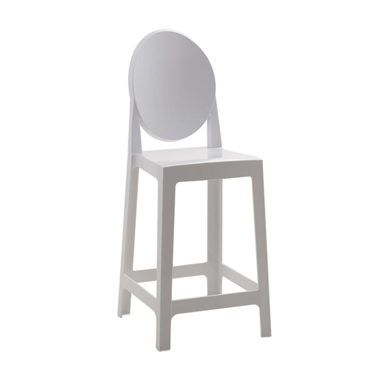 Nordic Plastic Full Back Barstool 26" H Indoor Tall Stool with Square Seat White 1 Piece Clearhalo 'Bar Furniture' 'Bar Stools' 'bar_stools' 'furn' 'furn_bar_stools' 'furniture_bar_stools' 'Kitchen & Dining Furniture' 'kitchen&dining_furn' 'kitchen' 'kitchen_furn' Furniture' 4598824