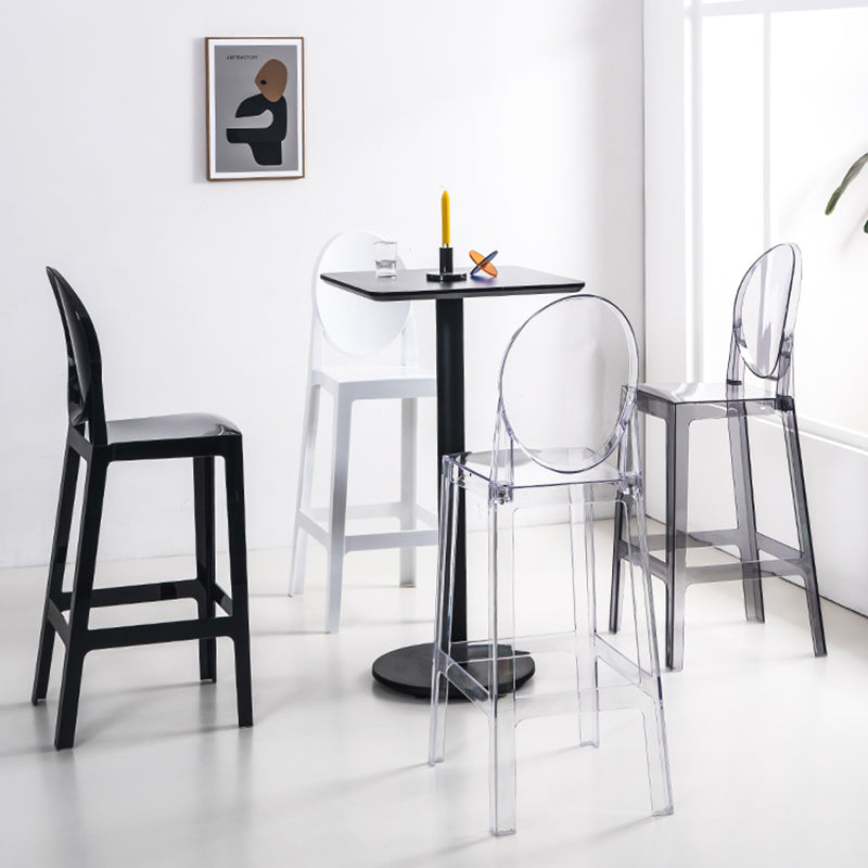 Nordic Plastic Full Back Barstool 26" H Indoor Tall Stool with Square Seat Clearhalo 'Bar Furniture' 'Bar Stools' 'bar_stools' 'furn' 'furn_bar_stools' 'furniture_bar_stools' 'Kitchen & Dining Furniture' 'kitchen&dining_furn' 'kitchen' 'kitchen_furn' Furniture' 4598825