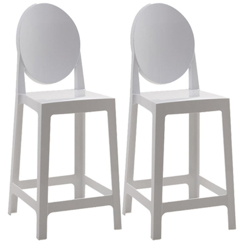 Nordic Plastic Full Back Barstool 26" H Indoor Tall Stool with Square Seat White 2 Piece Set Clearhalo 'Bar Furniture' 'Bar Stools' 'bar_stools' 'furn' 'furn_bar_stools' 'furniture_bar_stools' 'Kitchen & Dining Furniture' 'kitchen&dining_furn' 'kitchen' 'kitchen_furn' Furniture' 4598826
