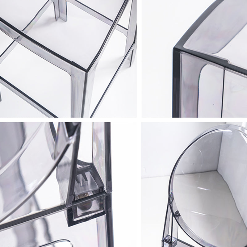 Nordic Plastic Full Back Barstool 26" H Indoor Tall Stool with Square Seat Clearhalo 'Bar Furniture' 'Bar Stools' 'bar_stools' 'furn' 'furn_bar_stools' 'furniture_bar_stools' 'Kitchen & Dining Furniture' 'kitchen&dining_furn' 'kitchen' 'kitchen_furn' Furniture' 4598827