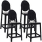 Nordic Plastic Full Back Barstool 26" H Indoor Tall Stool with Square Seat Black 4 Piece Set Clearhalo 'Bar Furniture' 'Bar Stools' 'bar_stools' 'furn' 'furn_bar_stools' 'furniture_bar_stools' 'Kitchen & Dining Furniture' 'kitchen&dining_furn' 'kitchen' 'kitchen_furn' Furniture' 4598828