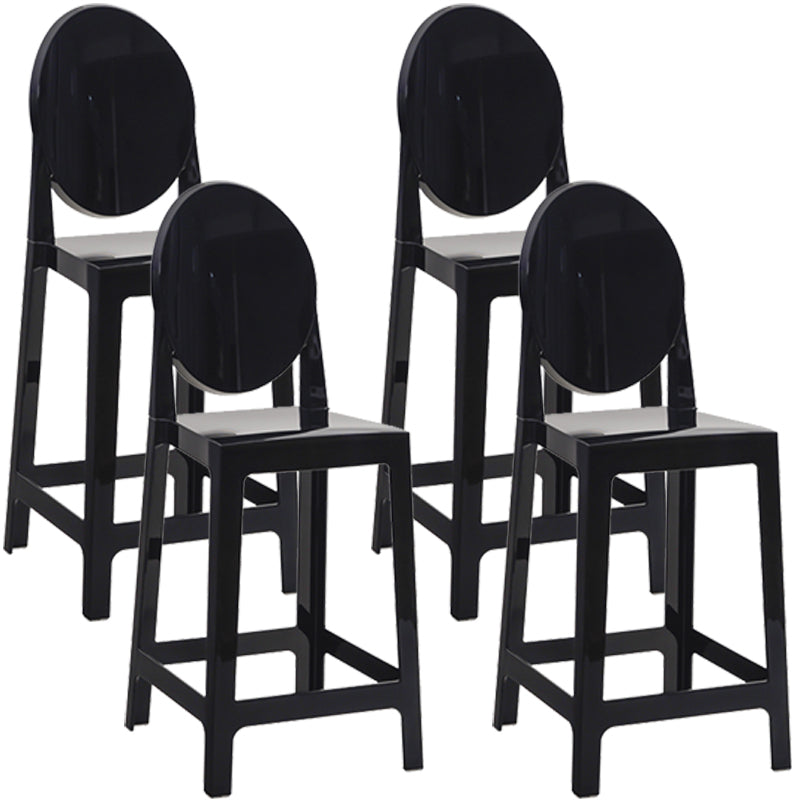 Nordic Plastic Full Back Barstool 26" H Indoor Tall Stool with Square Seat Black 4 Piece Set Clearhalo 'Bar Furniture' 'Bar Stools' 'bar_stools' 'furn' 'furn_bar_stools' 'furniture_bar_stools' 'Kitchen & Dining Furniture' 'kitchen&dining_furn' 'kitchen' 'kitchen_furn' Furniture' 4598828
