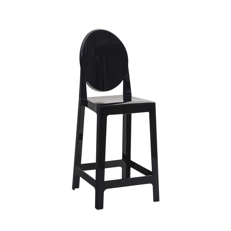 Nordic Plastic Full Back Barstool 26" H Indoor Tall Stool with Square Seat Black 1 Piece Clearhalo 'Bar Furniture' 'Bar Stools' 'bar_stools' 'furn' 'furn_bar_stools' 'furniture_bar_stools' 'Kitchen & Dining Furniture' 'kitchen&dining_furn' 'kitchen' 'kitchen_furn' Furniture' 4598830
