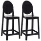 Nordic Plastic Full Back Barstool 26" H Indoor Tall Stool with Square Seat Black 2 Piece Set Clearhalo 'Bar Furniture' 'Bar Stools' 'bar_stools' 'furn' 'furn_bar_stools' 'furniture_bar_stools' 'Kitchen & Dining Furniture' 'kitchen&dining_furn' 'kitchen' 'kitchen_furn' Furniture' 4598831