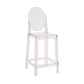 Nordic Plastic Full Back Barstool 26" H Indoor Tall Stool with Square Seat Clear 1 Piece Clearhalo 'Bar Furniture' 'Bar Stools' 'bar_stools' 'furn' 'furn_bar_stools' 'furniture_bar_stools' 'Kitchen & Dining Furniture' 'kitchen&dining_furn' 'kitchen' 'kitchen_furn' Furniture' 4598835