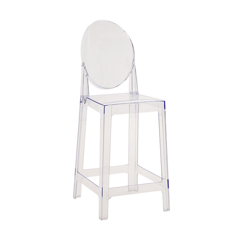 Nordic Plastic Full Back Barstool 26" H Indoor Tall Stool with Square Seat Clear 1 Piece Clearhalo 'Bar Furniture' 'Bar Stools' 'bar_stools' 'furn' 'furn_bar_stools' 'furniture_bar_stools' 'Kitchen & Dining Furniture' 'kitchen&dining_furn' 'kitchen' 'kitchen_furn' Furniture' 4598835